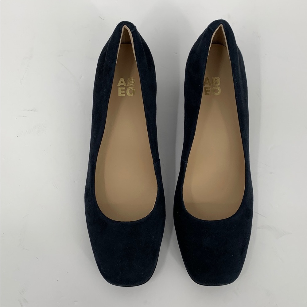 ABEO Avenue pump navy blue suede leather shoe block heel comfort Neutral new 8.5 - Picture 4 of 8